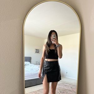 Black Faux Leather Mini Skirt